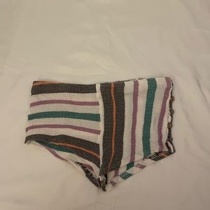 free people knitted multi color shorts